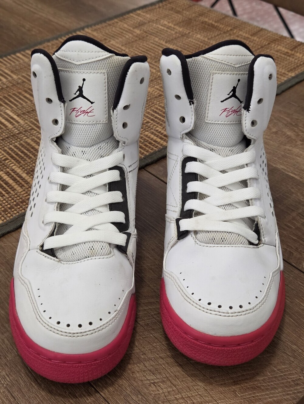 Jordan Flight SC-3 High Top Sneakers Youth 6.5Y White Black Red